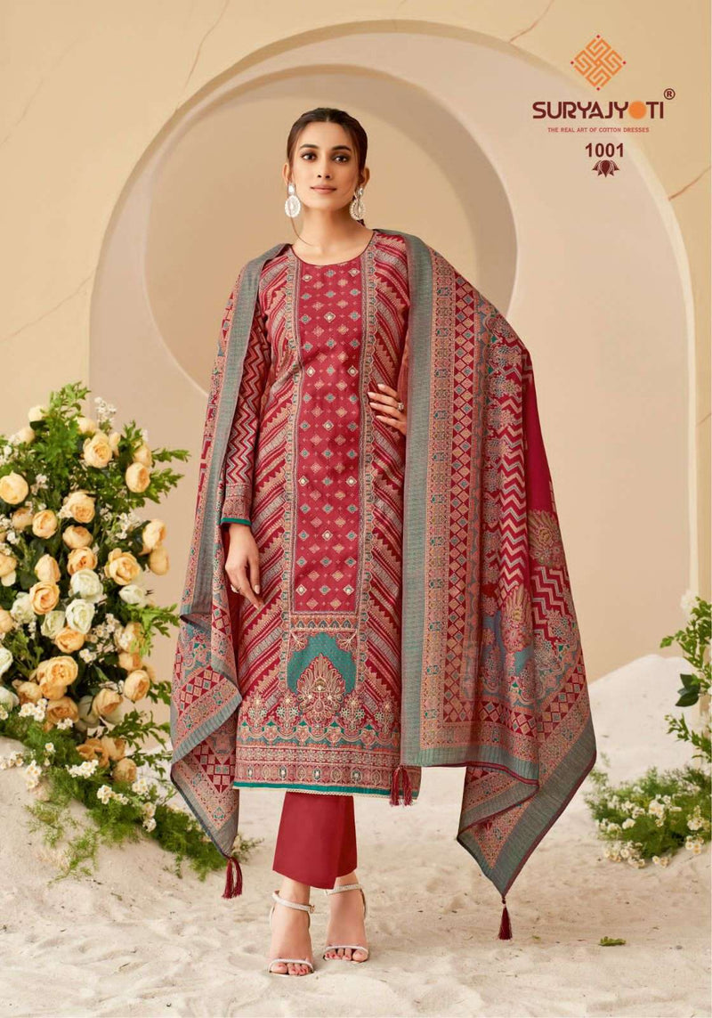Suryajyoti Payal Vol 1 Modal Discharge Print With Foil Heavy Hand Work Full Top And Swarovski Salwar Kameez