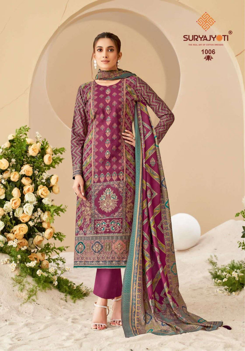 Suryajyoti Payal Vol 1 Modal Discharge Print With Foil Heavy Hand Work Full Top And Swarovski Salwar Kameez