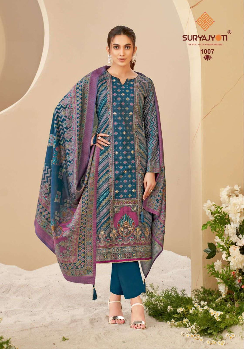 Suryajyoti Payal Vol 1 Modal Discharge Print With Foil Heavy Hand Work Full Top And Swarovski Salwar Kameez