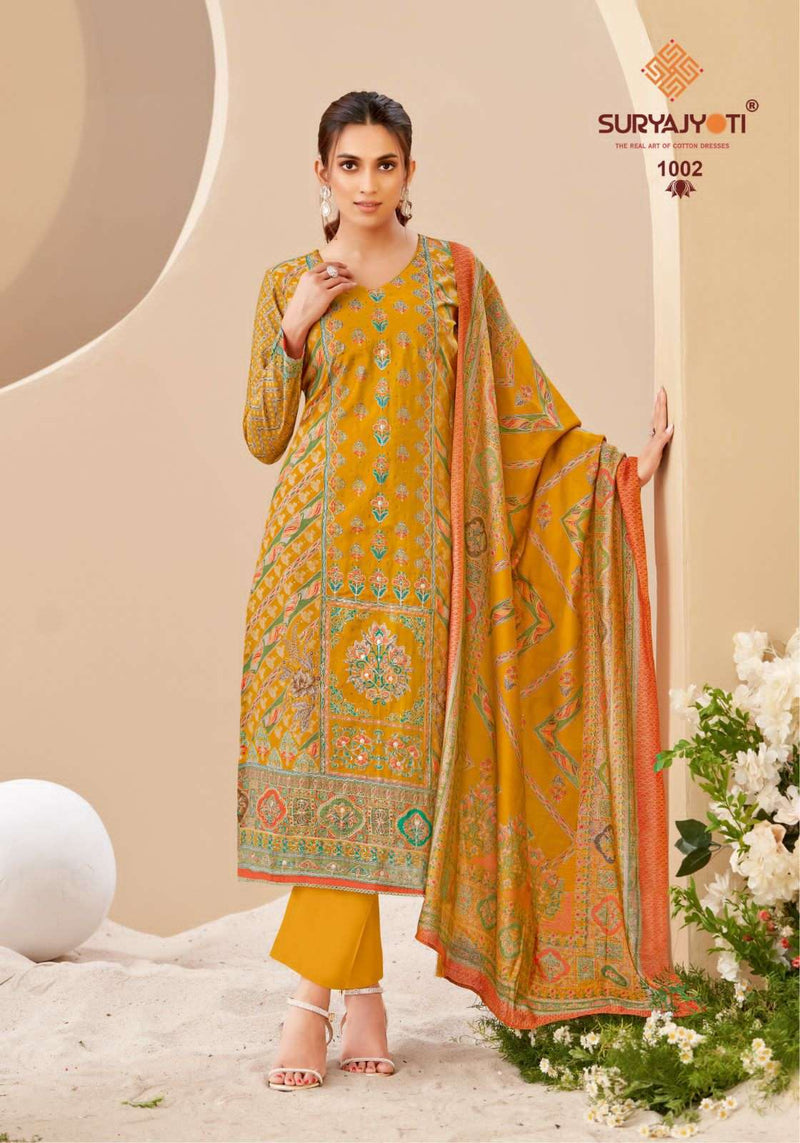 Suryajyoti Payal Vol 1 Modal Discharge Print With Foil Heavy Hand Work Full Top And Swarovski Salwar Kameez