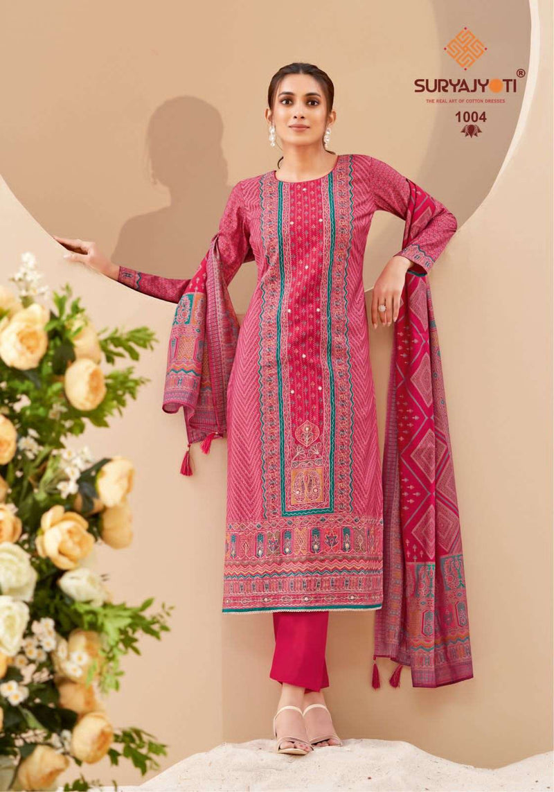 Suryajyoti Payal Vol 1 Modal Discharge Print With Foil Heavy Hand Work Full Top And Swarovski Salwar Kameez