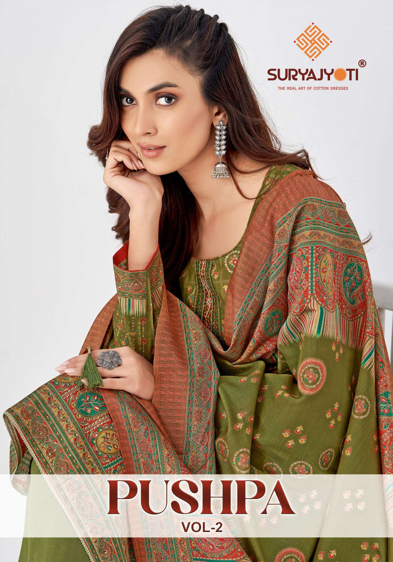 Suryajyoti Puspa Vol 2 Modal Print With Foil Neck Embroidery Casual Wear Salwar Kameez