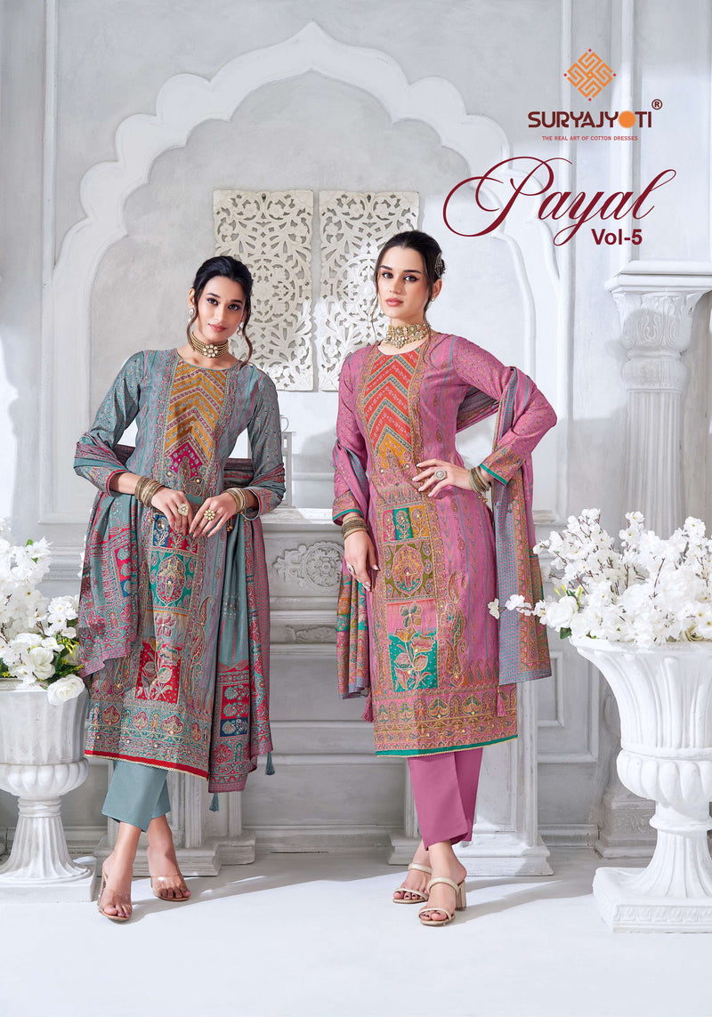 Suryajyoti Payal Vol 5 Modal Print Handwork Salwar Suit