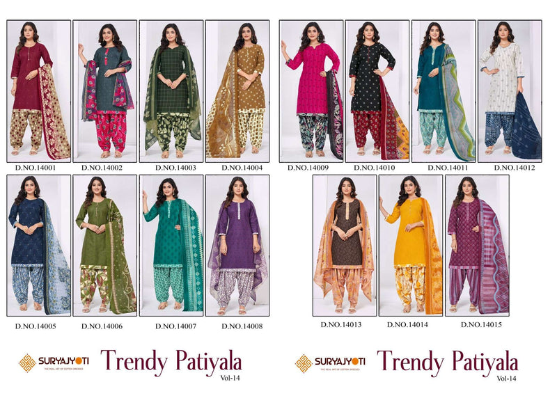 Suryajyoti Trendy Patiyala Vol 14 Pure Cotton Printed Salwar Suit