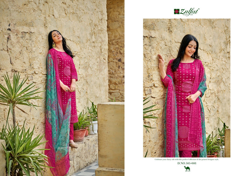 Zulfat Designer Suits Tamanna Vol 2 Cotton Exclusive Designer Printed Mirror Handwork Casual Wear Salwar Suits