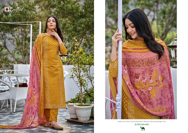 Zulfat Designer Suits Tamanna Vol 2 Cotton Exclusive Designer Printed Mirror Handwork Casual Wear Salwar Suits