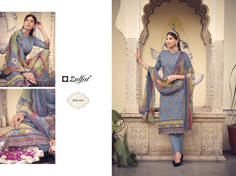 Zulfat Designer Tanmana Vol 3 Cotton Designer Prints With Hand Work Salwar Suits