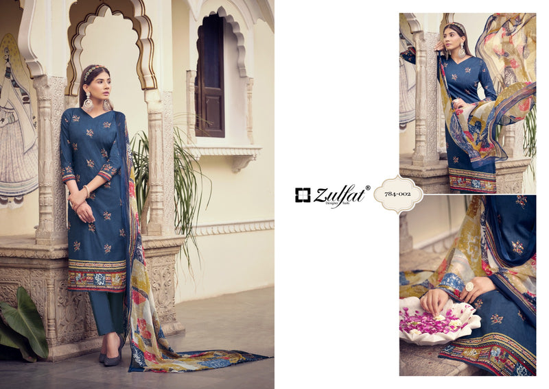 Zulfat Designer Tanmana Vol 3 Cotton Designer Prints With Hand Work Salwar Suits