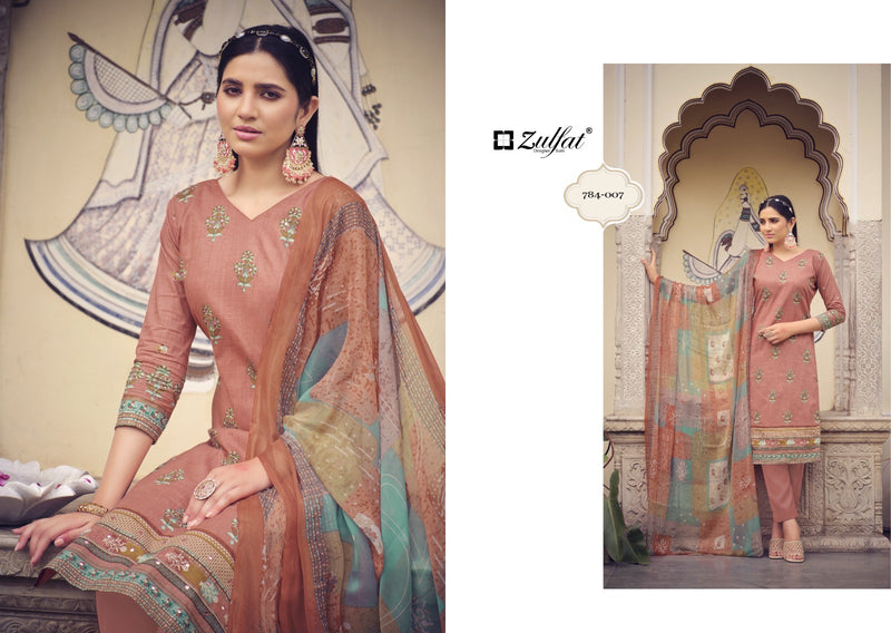 Zulfat Designer Tanmana Vol 3 Cotton Designer Prints With Hand Work Salwar Suits
