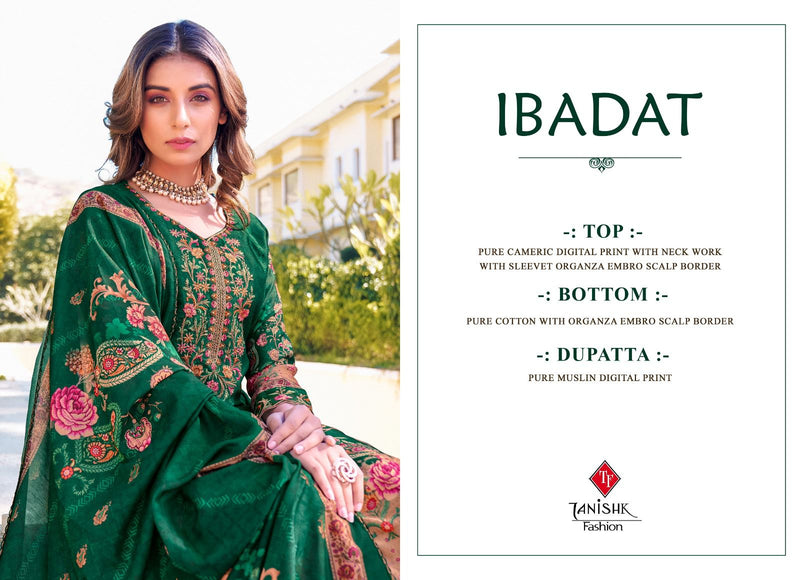 Tanishk Fashion Ibadat Cambric Cotton With Heavy Embroidery Suits