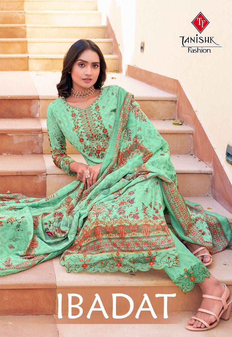 Tanishk Fashion Ibadat Cambric Cotton With Heavy Embroidery Suits