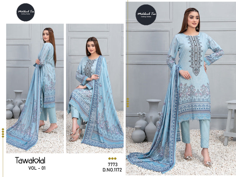 Mehboob Tex Tawakkal Vol 1 Cotton Embroidery Patch Exclusive Suit Collection