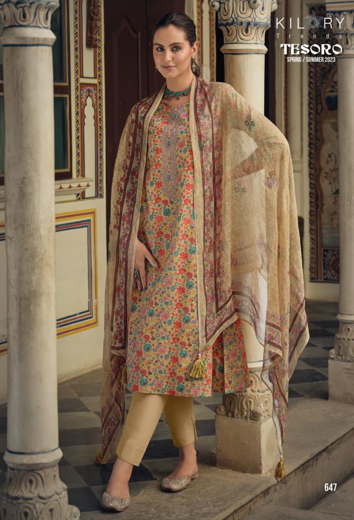 Kilory Trendz Tesoro Pure Lawn Cotton Fancy Embroidery Work Designer Partywear Salwar Kameez
