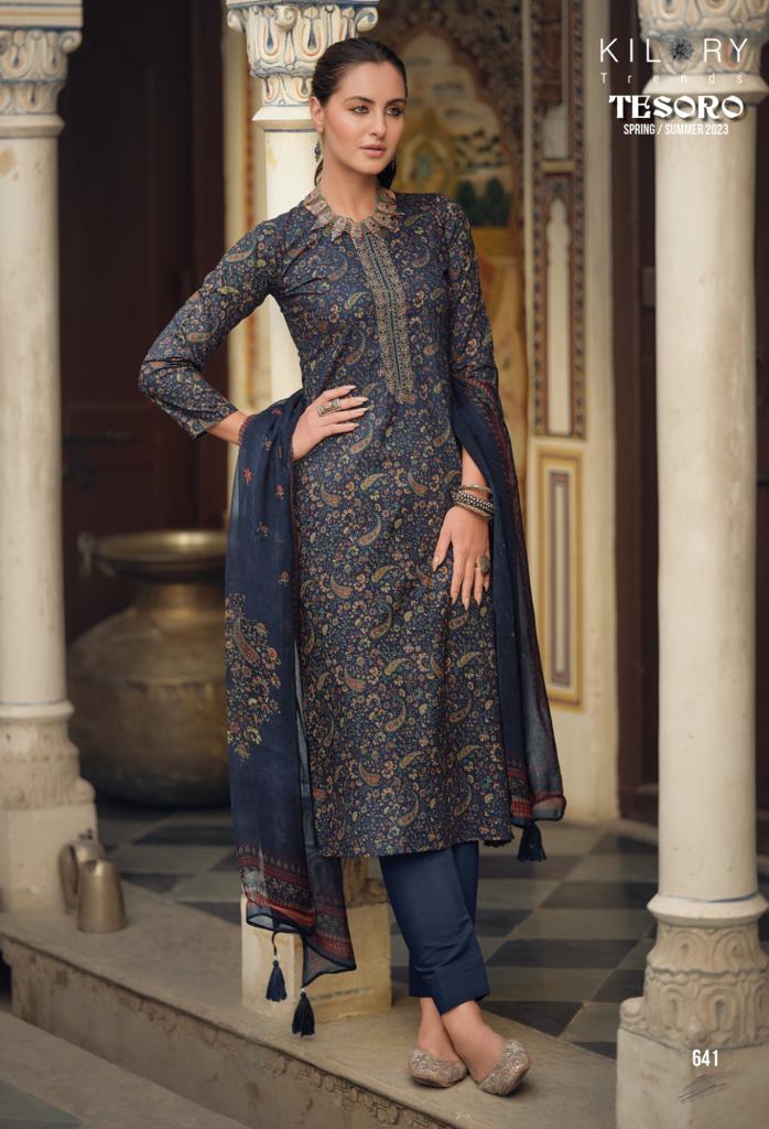 Kilory Trendz Tesoro Pure Lawn Cotton Fancy Embroidery Work Designer Partywear Salwar Kameez