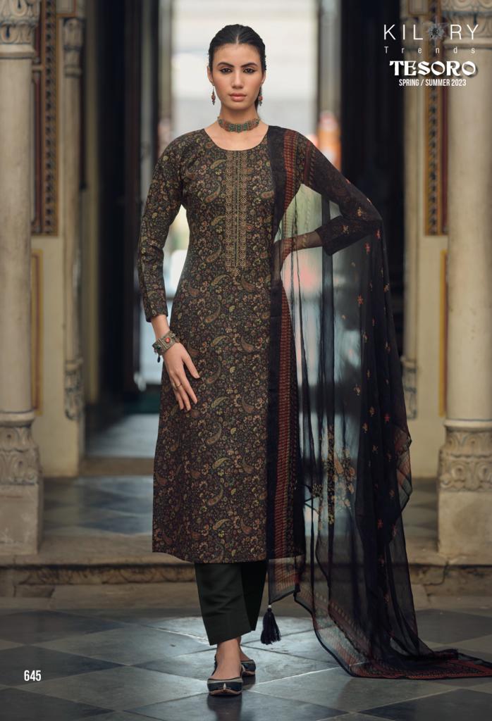 Kilory Trendz Tesoro Pure Lawn Cotton Fancy Embroidery Work Designer Partywear Salwar Kameez
