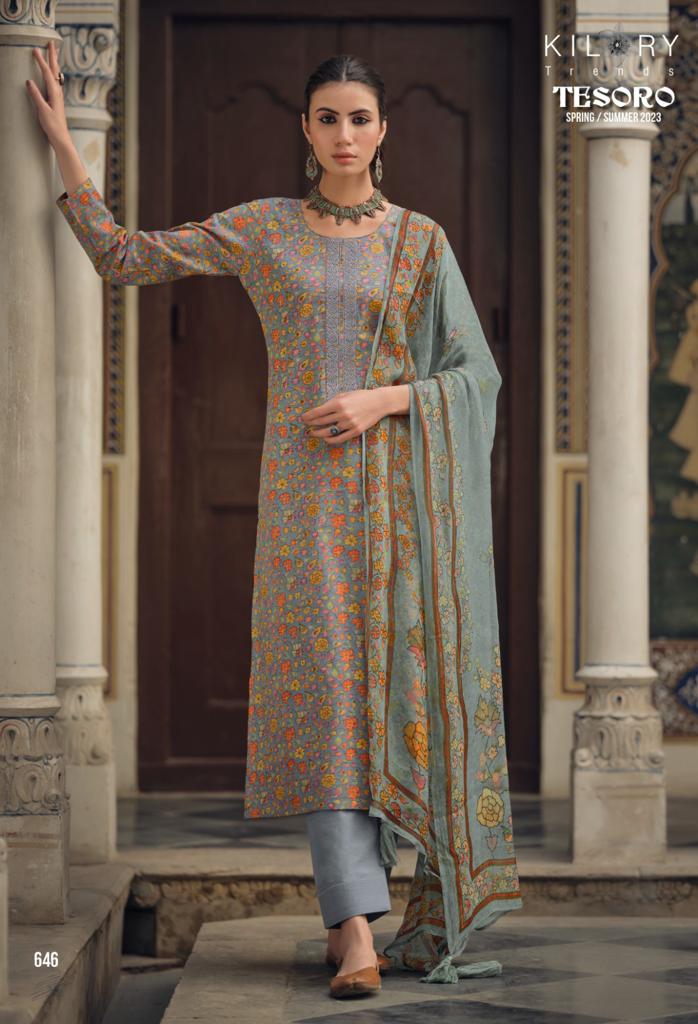 Kilory Trendz Tesoro Pure Lawn Cotton Fancy Embroidery Work Designer Partywear Salwar Kameez