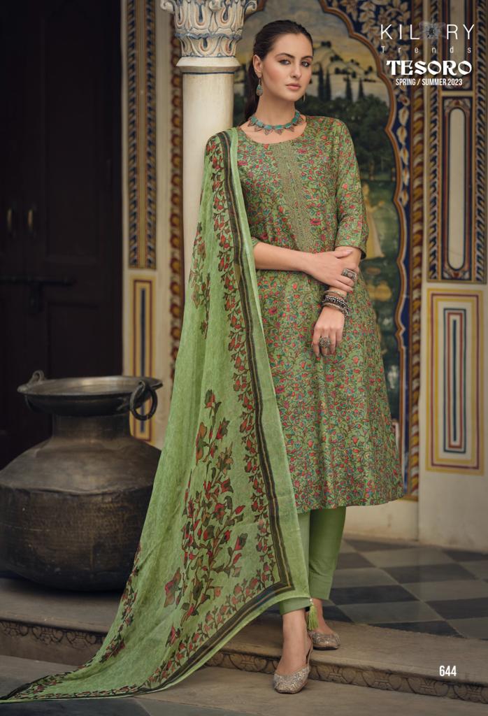 Kilory Trendz Tesoro Pure Lawn Cotton Fancy Embroidery Work Designer Partywear Salwar Kameez