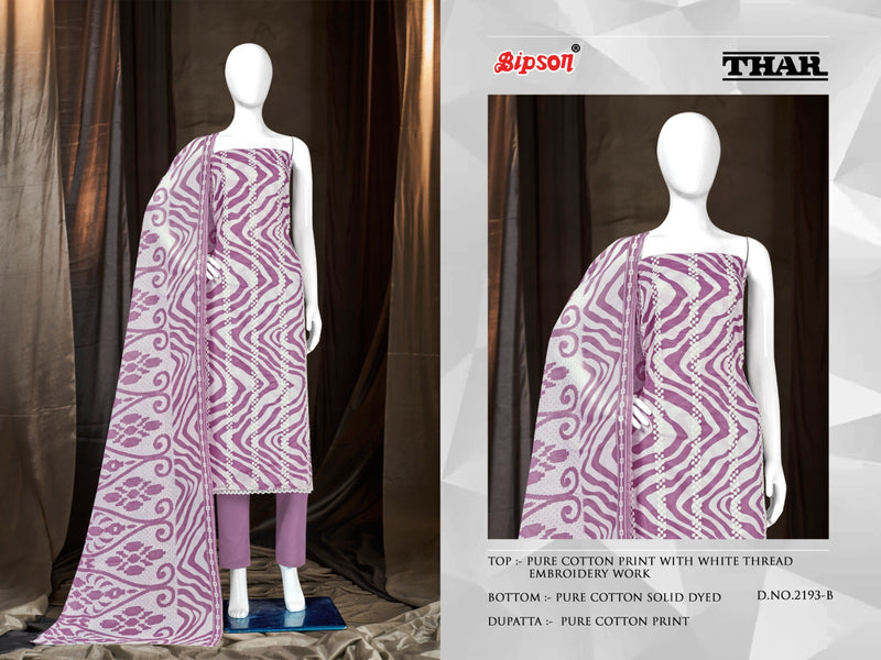 Bipson Fashion Thar 2193 Printed Cotton With Fancy Thered Work Designer Suits