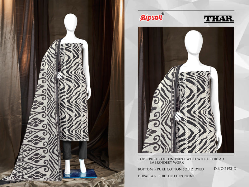 Bipson Fashion Thar 2193 Printed Cotton With Fancy Thered Work Designer Suits