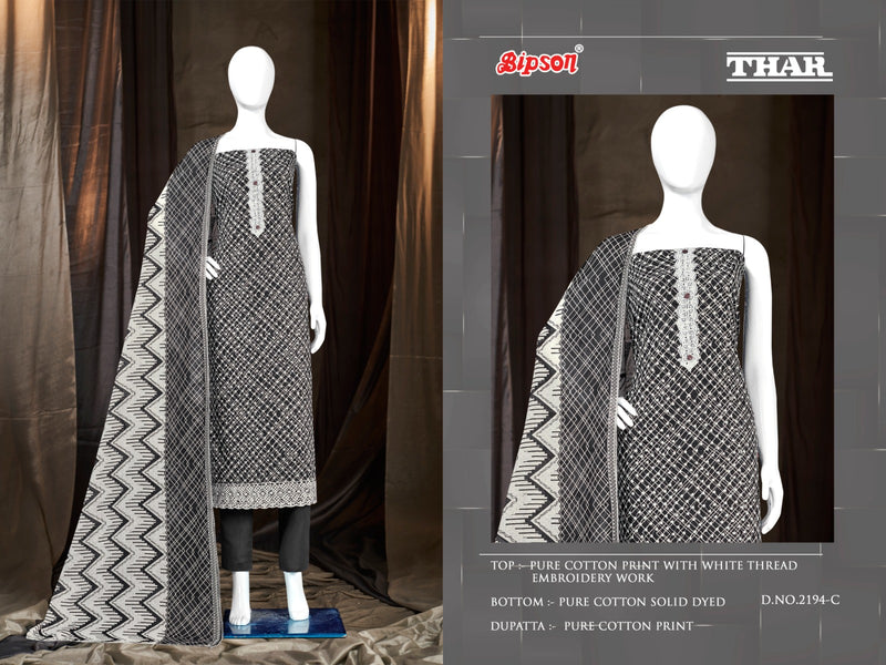 Bipson Prints Thar 2194 Cotton Prints With Fancy Thered Work Suits