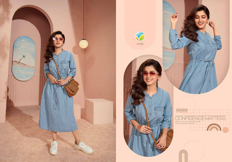 Vinay Fashion Tumbaa The Denim Vol 3 Fancy Designer Summer Wear Denim Kurtis