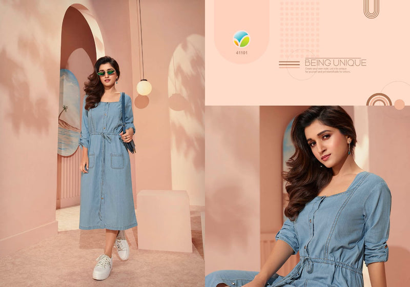 Vinay Fashion Tumbaa The Denim Vol 3 Fancy Designer Summer Wear Denim Kurtis