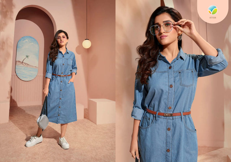 Vinay Fashion Tumbaa The Denim Vol 3 Fancy Designer Summer Wear Denim Kurtis