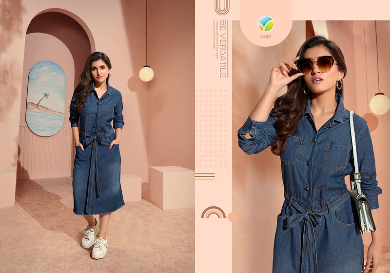 Vinay Fashion Tumbaa The Denim Vol 3 Fancy Designer Summer Wear Denim Kurtis