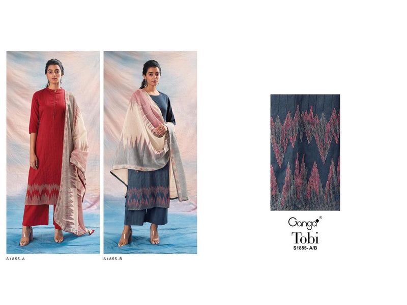 Ganga Tobi 1855 Silk Cotton With Embroidery Designer Fancy Suits