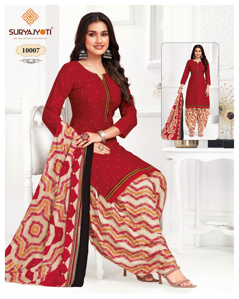 Suryajyoti Trendy Patiyala Vol 10 Cotton Fancy Printed Patiyala Suits