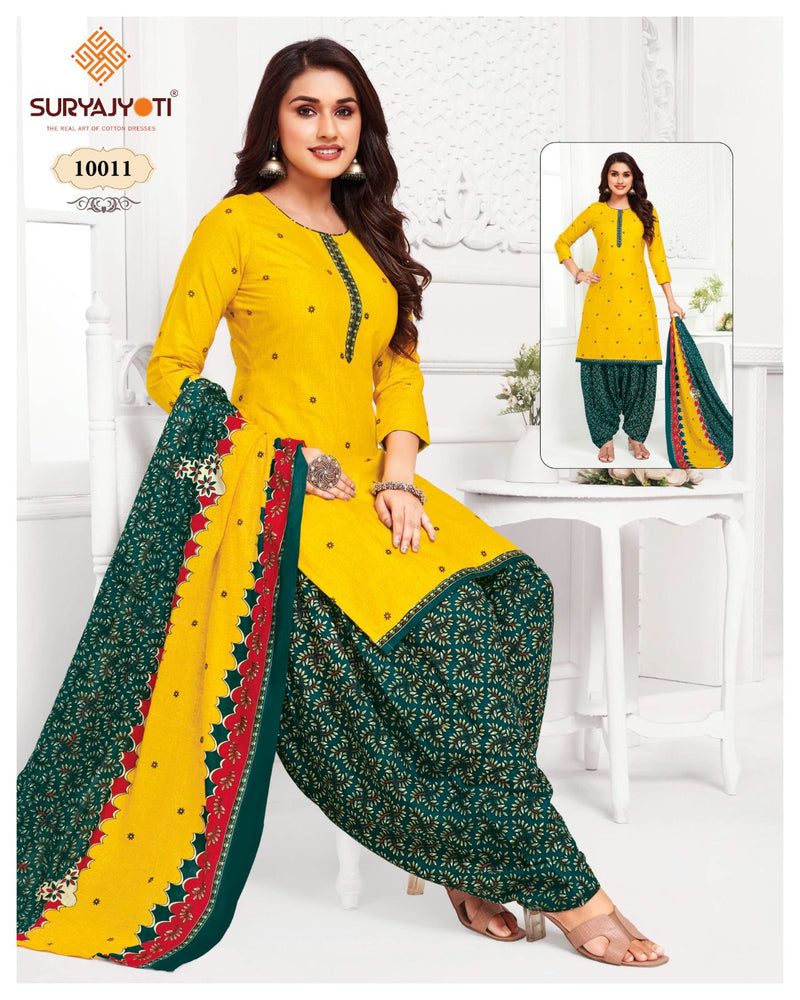 Suryajyoti Trendy Patiyala Vol 10 Cotton Fancy Printed Patiyala Suits