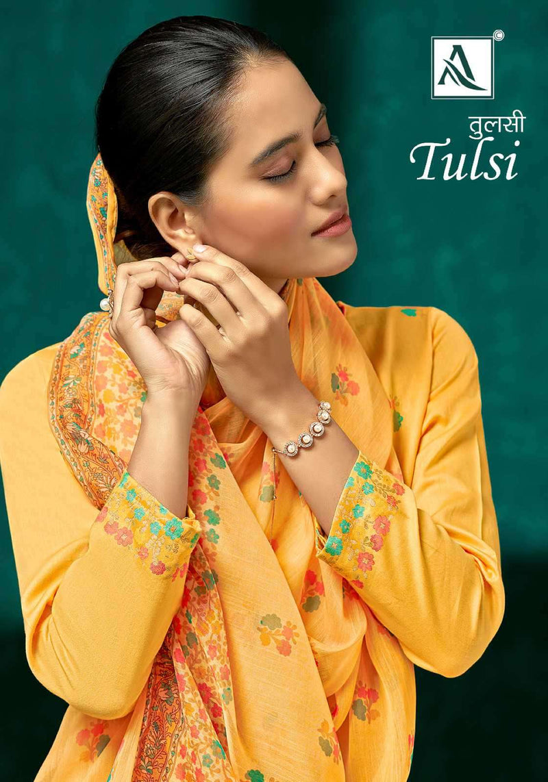 Alok Suits Tulsi Cotton Jacquard With Hand Work Designer Suits