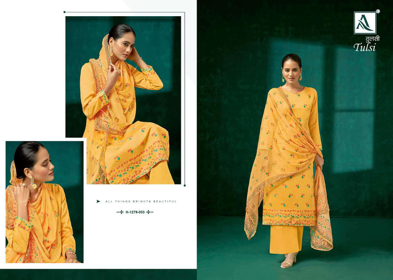 Alok Suits Tulsi Cotton Jacquard With Hand Work Designer Suits