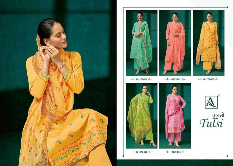 Alok Suits Tulsi Cotton Jacquard With Hand Work Designer Suits