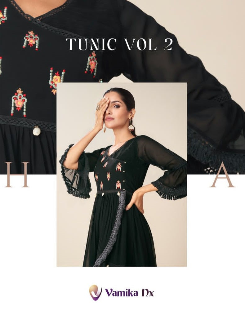 Vamika Nx Tunic Vol 2 Georgette Fancy Floral Designs Fancy Tunic Collection