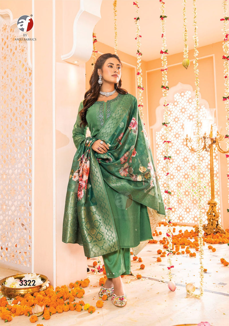 Anju Fabrics Tyohaar Viscose With Oragnaza Digital Printed Designer Readymade Suits