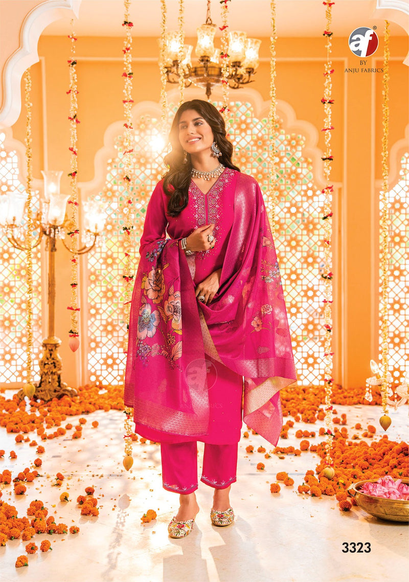 Anju Fabrics Tyohaar Viscose With Oragnaza Digital Printed Designer Readymade Suits