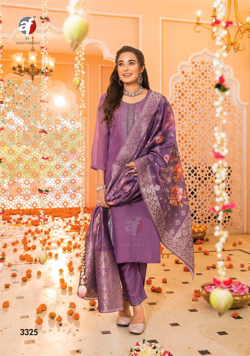 Anju Fabrics Tyohaar Viscose With Oragnaza Digital Printed Designer Readymade Suits