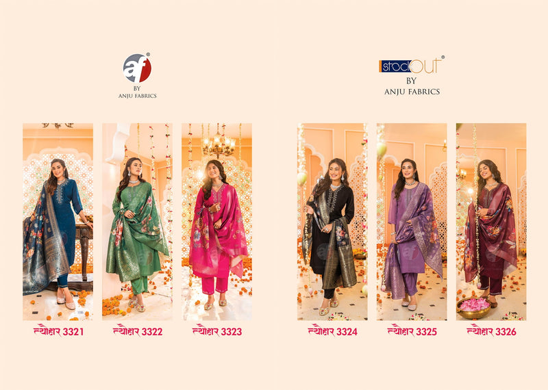 Anju Fabrics Tyohaar Viscose With Oragnaza Digital Printed Designer Readymade Suits