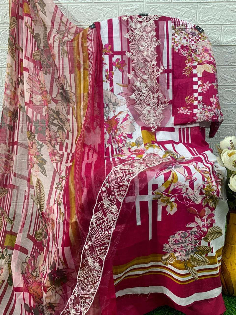 Taj Creation 557-559 Pure Cotton Print With Embroidery Work Salwar Suit