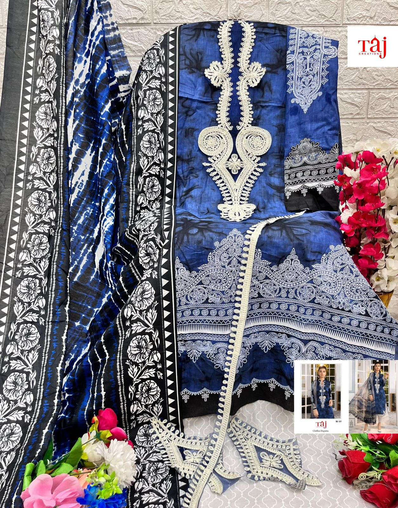 Taj Creation D No 517 And 518 Cotton Print With Heavy Embroidery Designer Salwar Suit