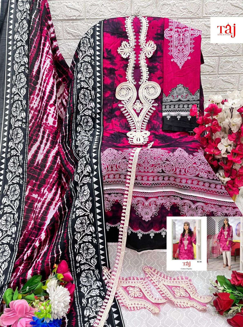 Taj Creation D No 517 And 518 Cotton Print With Heavy Embroidery Designer Salwar Suit
