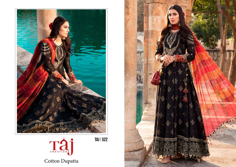 Taj Creation D No 522 Cotton Print With Heavy Embroidery Exclusive Designer Salwar Kameez