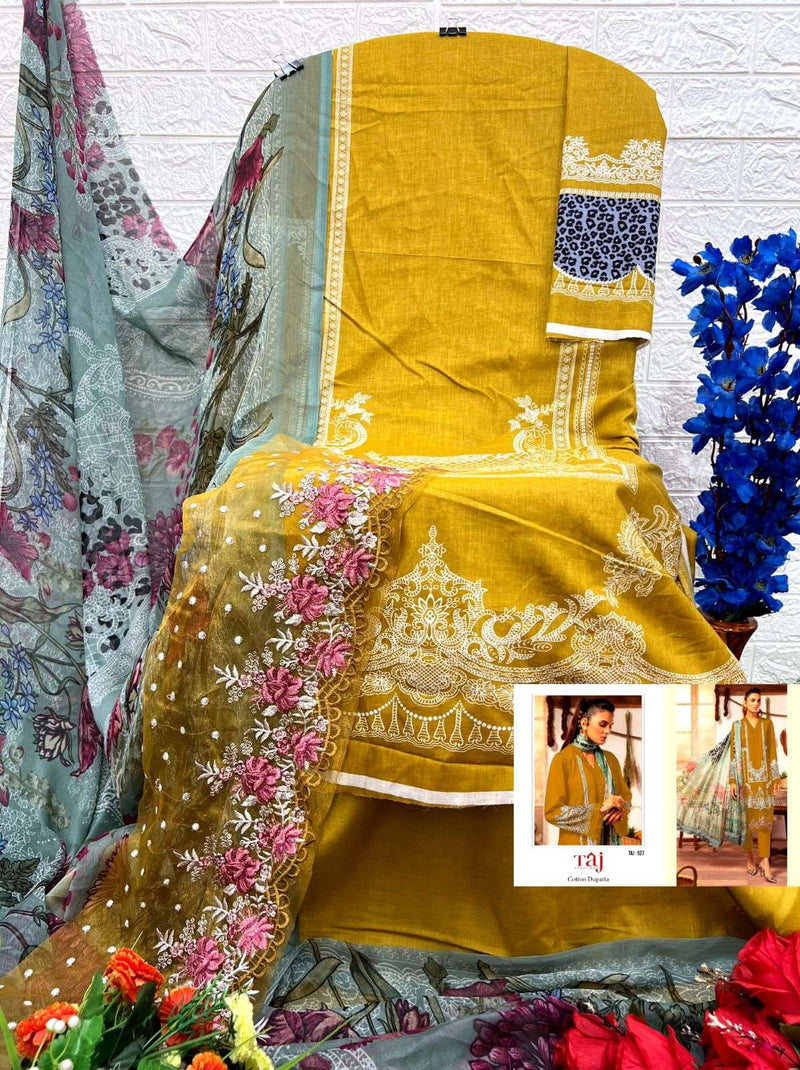 Taj Creation 526-527 Pure Cotton Print Heavy Embroidery Work Salwar Suit