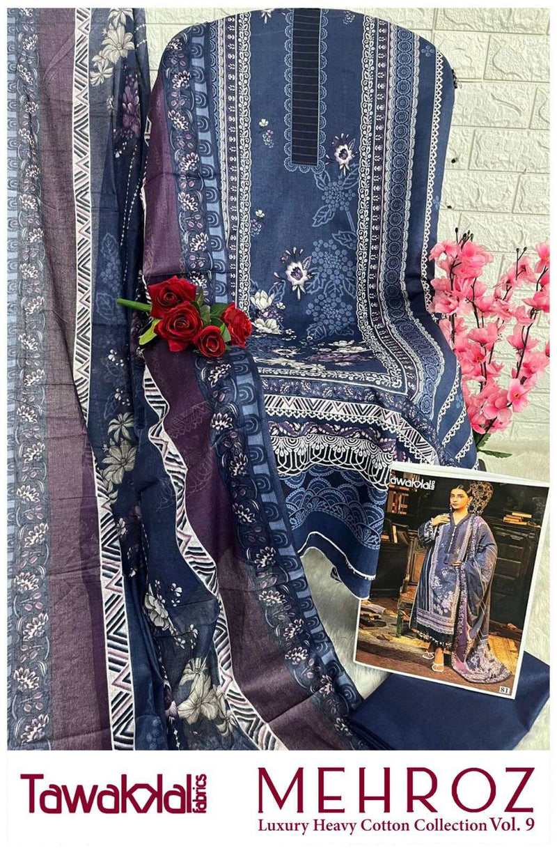 Tawakkal Fabrics Mehroz Luxury Heavy Lawn Cotton Collection Vol 9 Pakistani Suit