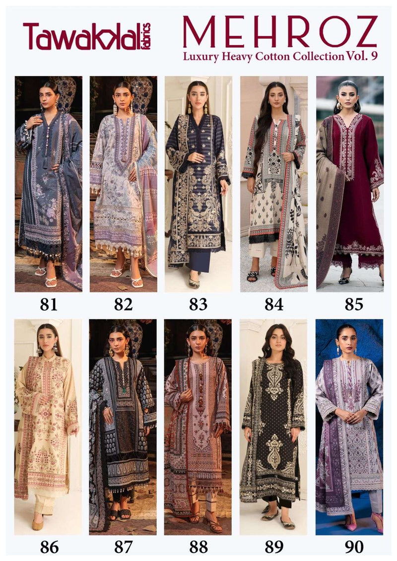 Tawakkal Fabrics Mehroz Luxury Heavy Lawn Cotton Collection Vol 9 Pakistani Suit