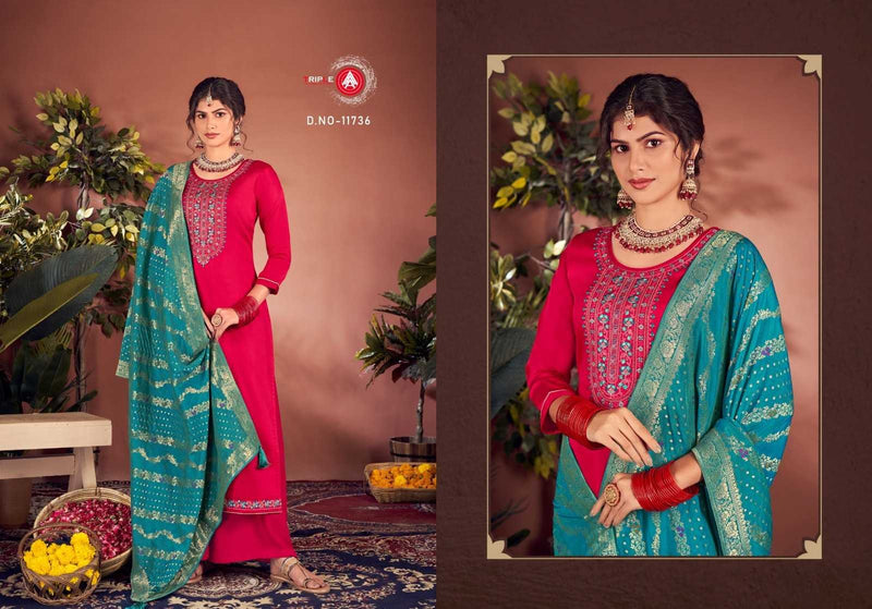 Triple A Aroos Jam Silk Cotton Work With Diamond Work Fancy Party Wear Salwar Kameez