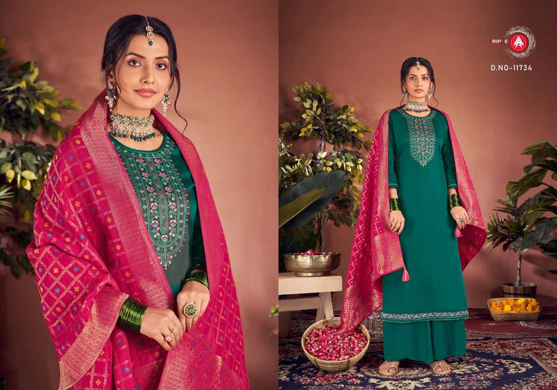Triple A Aroos Jam Silk Cotton Work With Diamond Work Fancy Party Wear Salwar Kameez