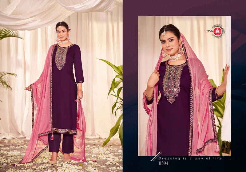 Triple A Hetvi Jam Cotton With Heavy Designer Work Salwar Kameez