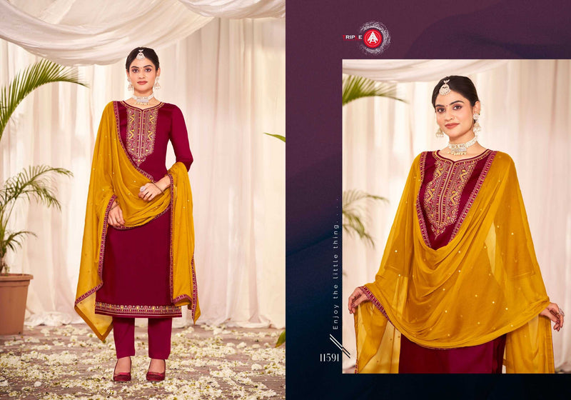 Triple A Hetvi Jam Cotton With Heavy Designer Work Salwar Kameez